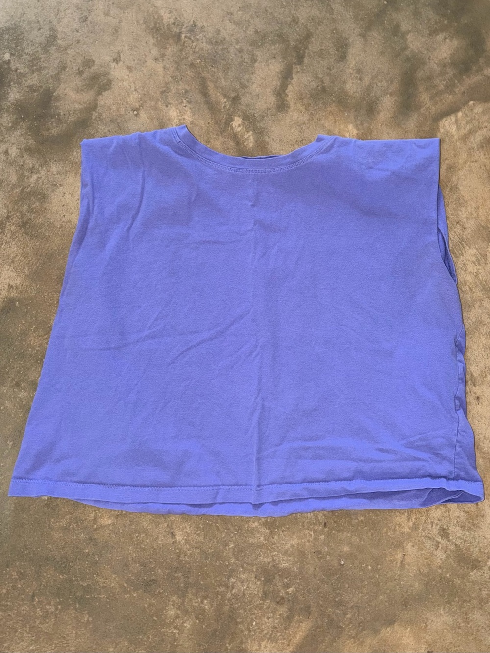 Easel 1X Periwinkle Blue Boxy Sleeveless Cotton Tank Top Oversized